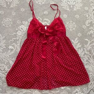 Inner secrets red polka dot slip dress size M